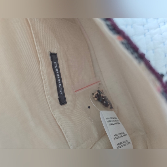 Anthropologie Fiona Beaded Horse Equestrian British Check Old Money NWT - Picture 6 of 13